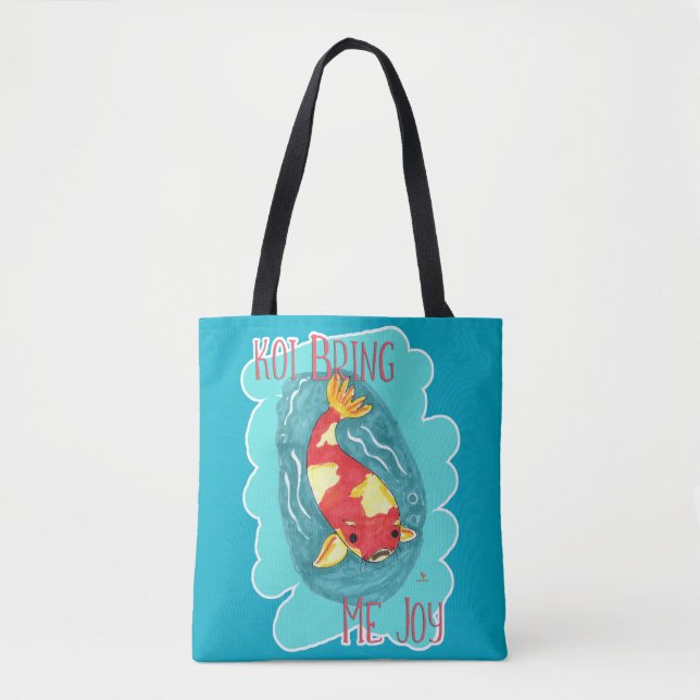 Koi Hämta mig Joy Roligt Fish Kärlek Cute Slogan Tygkasse (Framsida)