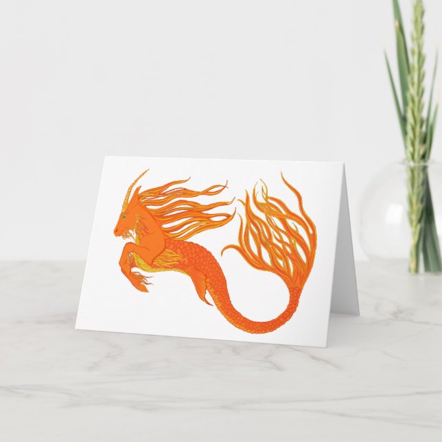 Koi Horse Orange Fire Kort (Framsida)
