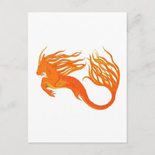 Koi Horse Orange Fire Vykort