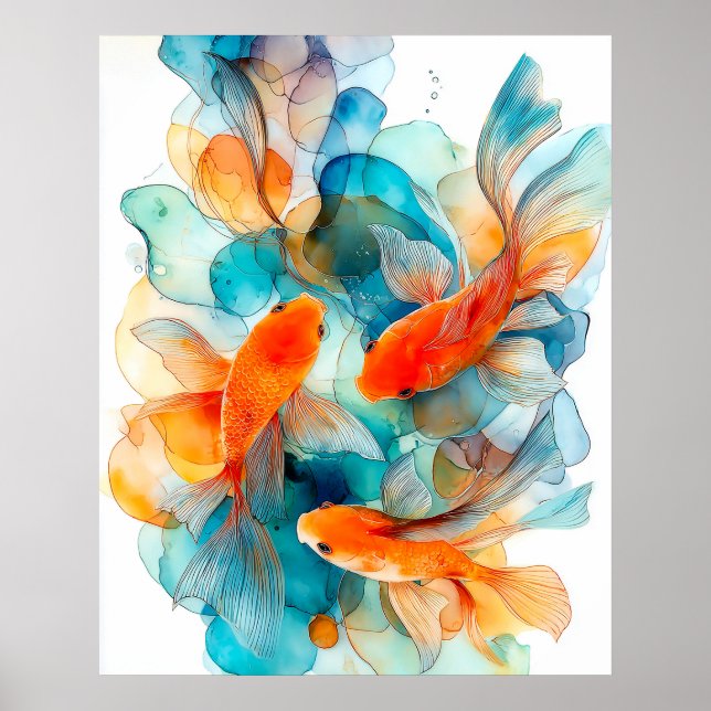 Koi i flöde poster (Framsidan)