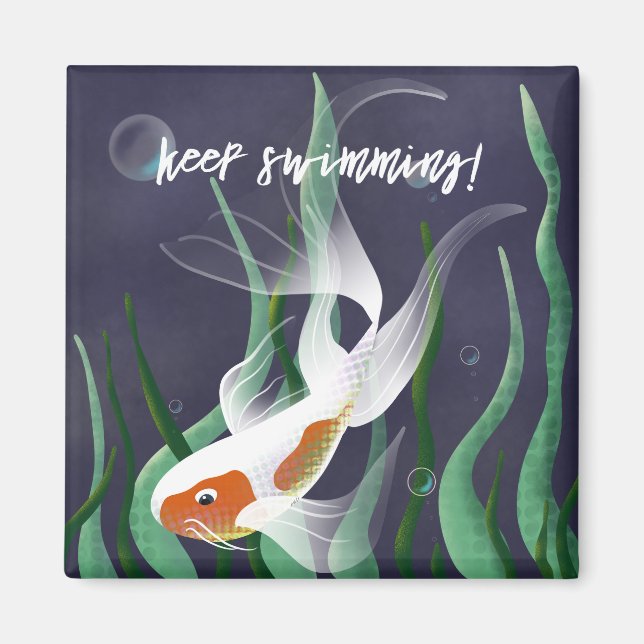 Koi i Vatten Swimming Enouragement Magnet (Framsidan)