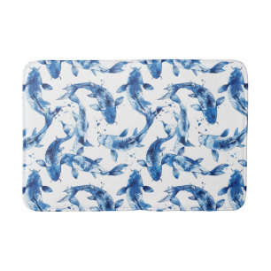 Koi indigo shibori badrumsmatta