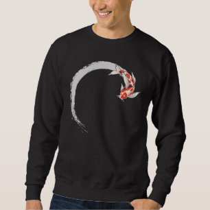 Koi Japansk Enso Circle Carp Fish Lång Ärmad Tröja