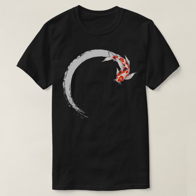Koi Japansk Enso Circle Carp Fish T Shirt (Design framsida)