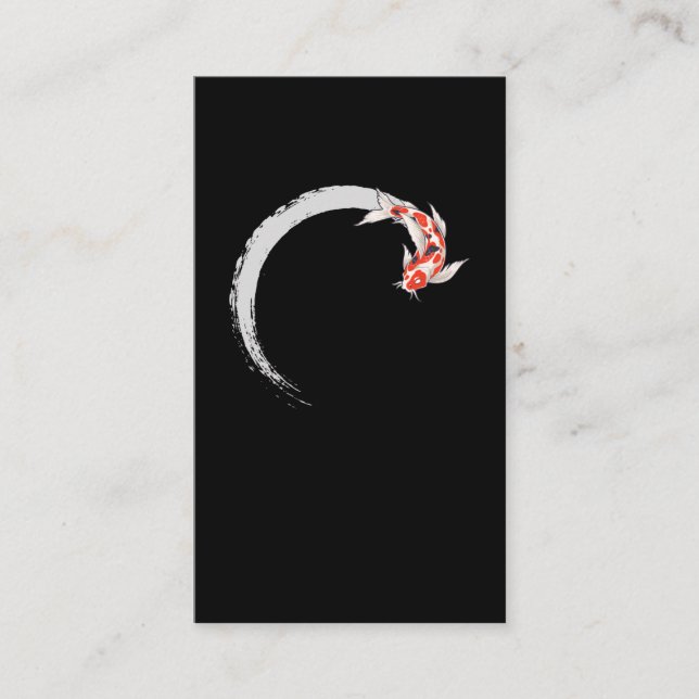 Koi Japansk Enso Circle Carp Fish Visitkort (Framsida)
