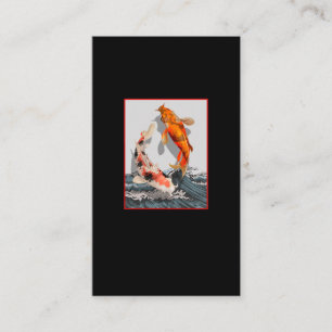 Koi Japansk Wave Vatten Carp Fish Visitkort