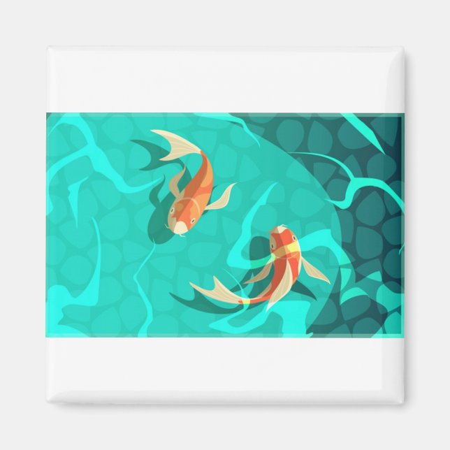 koi-karp-japanesymbol-tur-förmögenhet-r magnet (Framsidan)