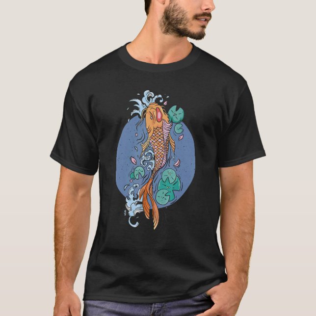 Koi Karp Prydnadsfisk Japansk Fisk  Idé T Shirt (Framsida)