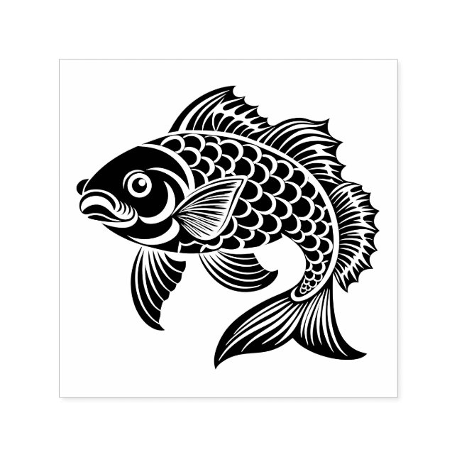 Koi Karpfisk Bild #3 Endast bild Självfärgande Stämpel (Design)