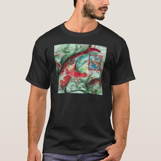 Koi Karpfisk målning Tee Shirt (Framsida)
