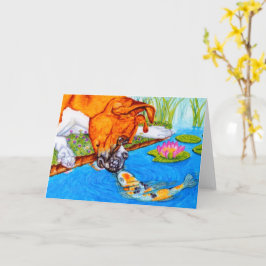 Koi Kiss Boxer Hund Illustration Kort