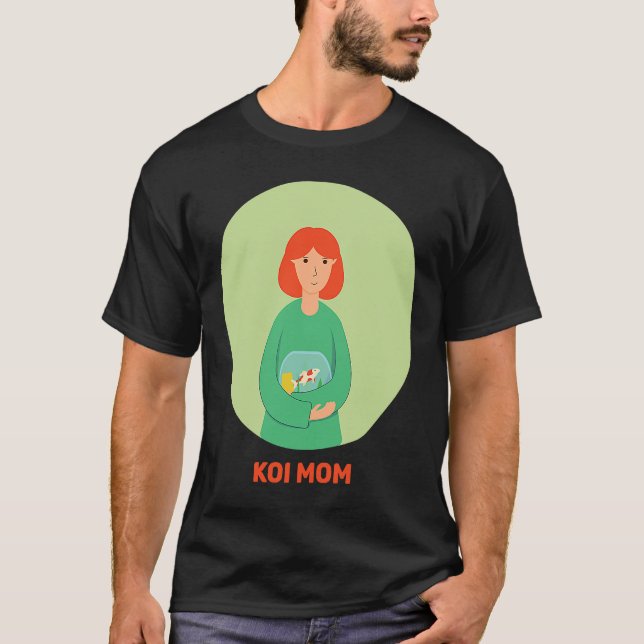 Koi Mamma Goldfish Bowl Fowl Waterfowl Carp Nishik T Shirt (Framsida)