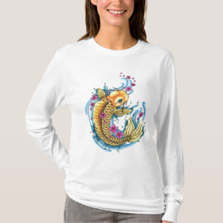 Koi med körsbäret blomstrar hoodien tee