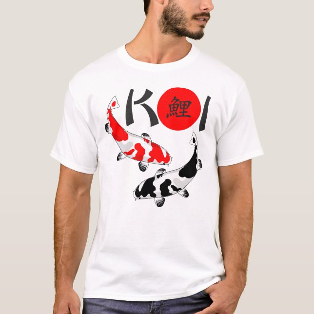 KOI - Nishikigoi Bekko vit svart 1 T-Shirt (Framsida)