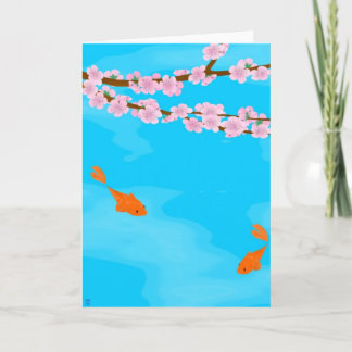 Koi och Sakura hälsningkort Kort
