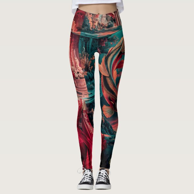 Koi och Woman Leggings (Framsida)