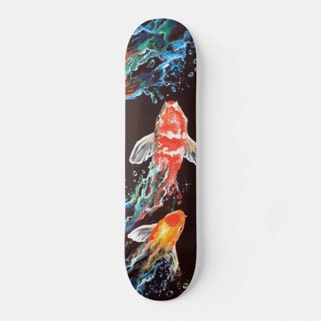 Koi Old School Skateboard Bräda 21,6 Cm (Framsida)