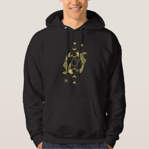 Koi Outfit Ying Yang Carp Sol Måne Phase Japan Sty Hoodie