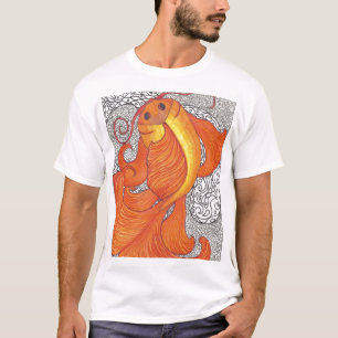 Koi på svartvitt t-shirt