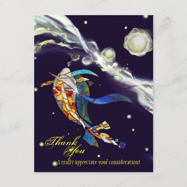 Koi på Universe Fantasy Design Tack Postcard Vykort (Framsida)