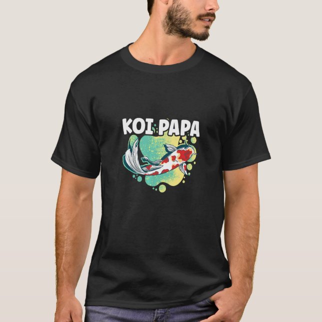 Koi Papa Koi Fiskdamm T Shirt (Framsida)