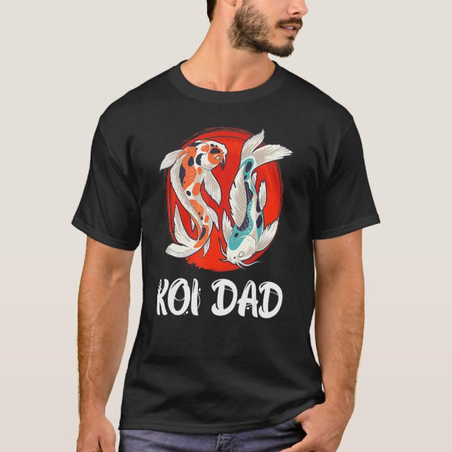 Koi Pappa Koi Damm Fiskdamm T Shirt (Framsida)