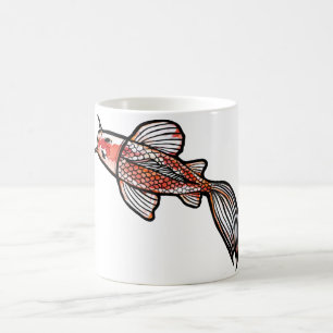 Koi Pond Art Kois Fiskdesign Red Calico Koi Kaffemugg