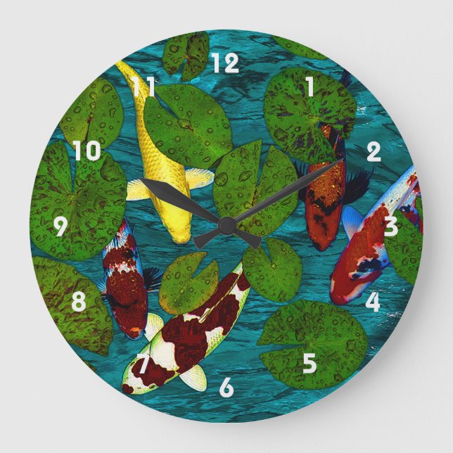 KOI POND Clock Stor Klocka (Framsida)