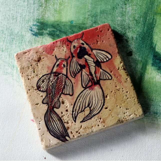 Koi Pond Fish Artwork Stenunderlägg (Skapare uppladdad)