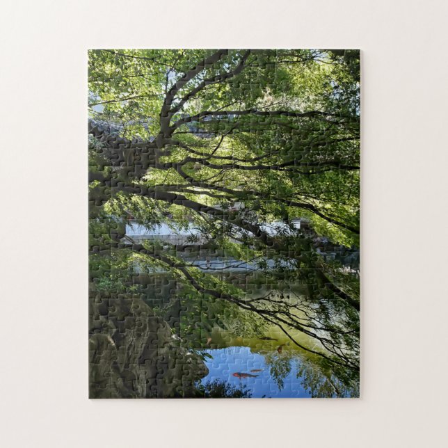 Koi Pond på kinesiska Garden Pussel (Vertikal)