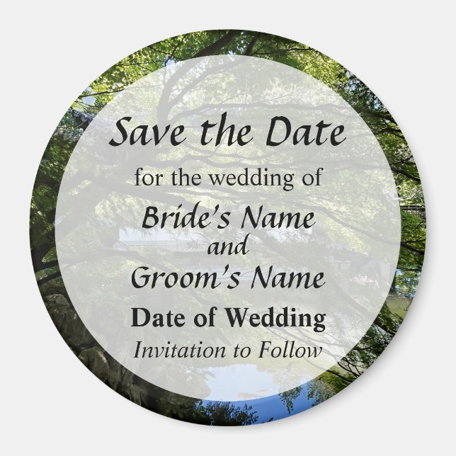 Koi Pond på kinesiska Garden Spara datumet Magnet (Framsidan)