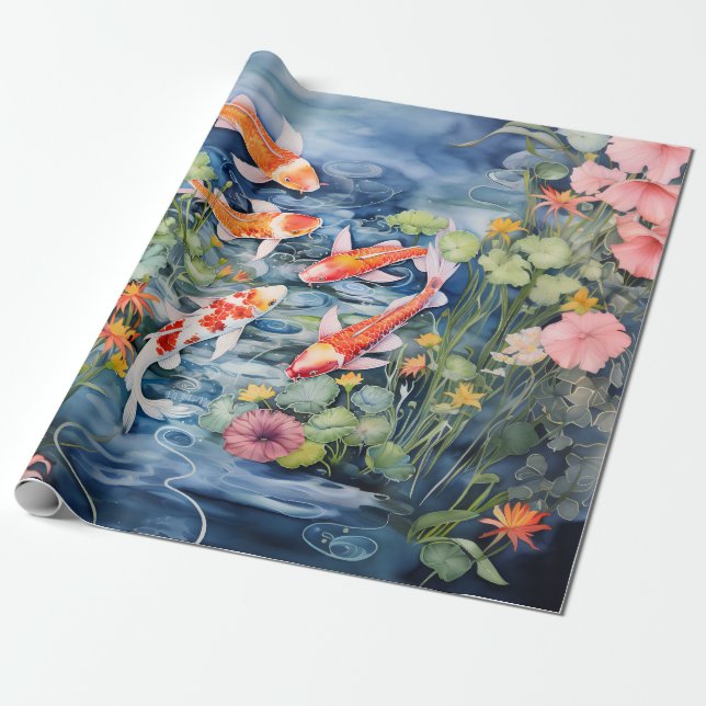 Koi Pond Presentpapper (Utrullad)