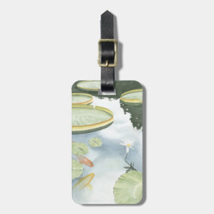 Koi Pond Reflection with Fish and Lilies Bagagebricka