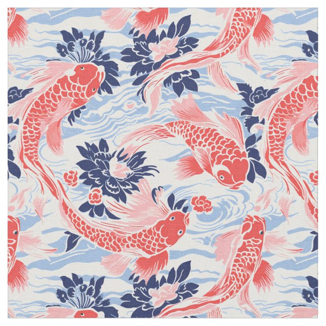 Koi Pond Serenity Tyg (Närbild)