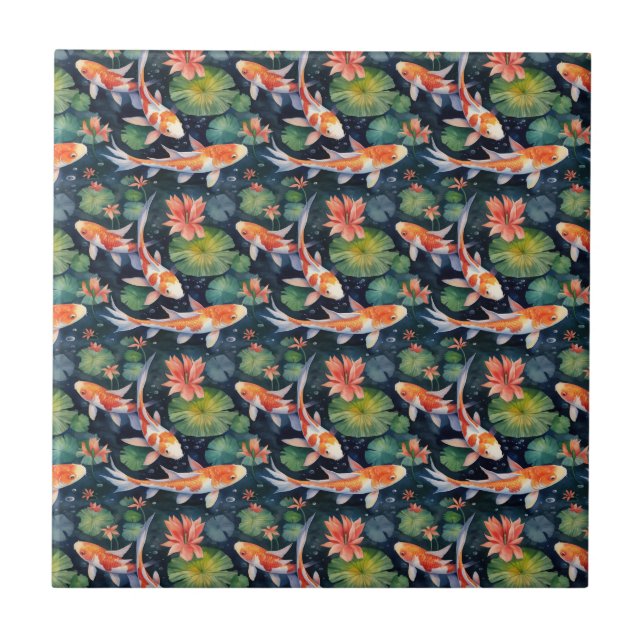 Koi Pond Tile Kakelplatta (Framsidan)