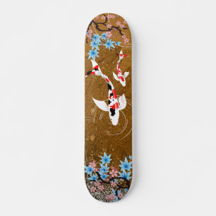 Koi Pond - trä - japansk designskateboard Mini Skateboard Bräda 18,5 Cm
