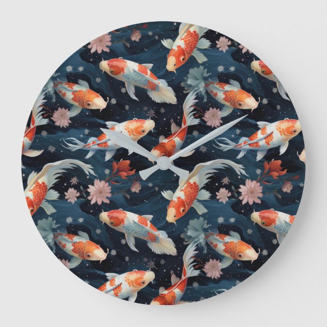 Koi Pond Wall Clock Stor Klocka (Framsida)