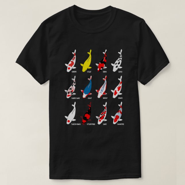 Koi-raser Namn Koicarp Koifish Garden Pond Fish T Shirt (Design framsida)