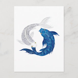 Koi Regal Blue Ghost silver Vykort