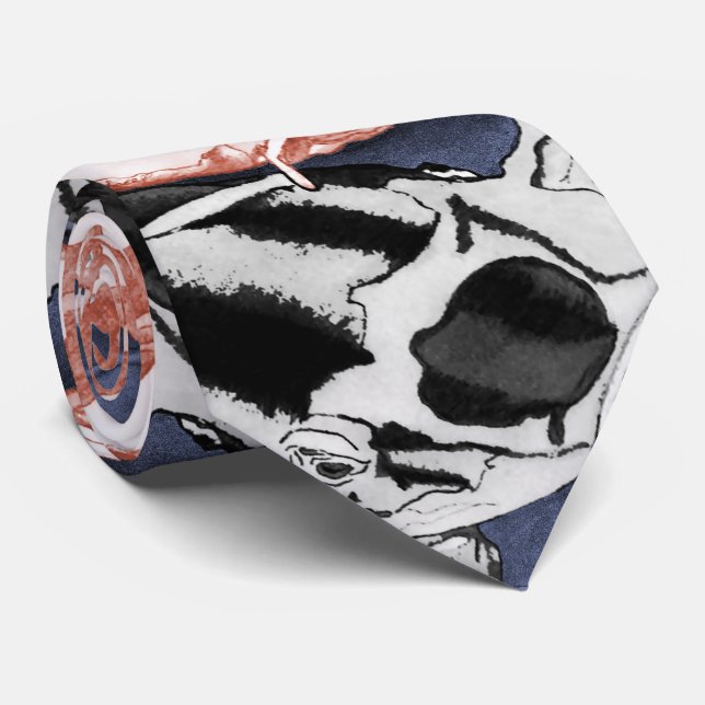 Koi (Röd och svart) Slips (Rullad)