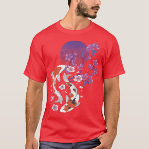 Koi Sakura Träd Yin Yang Vår Cherry Blommar Flo T Shirt