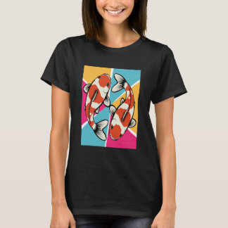 Koi Simmande Harmoni Damm Kultur Japansk Trädgård T Shirt