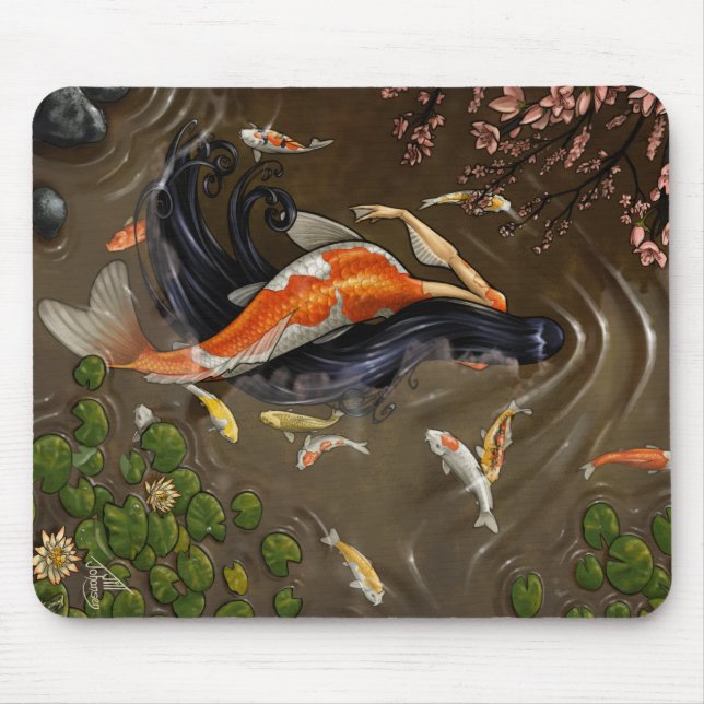 Koi sjöjungfru Mousepad Musmatta (Framsidan)