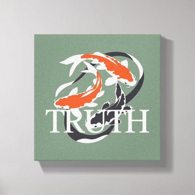 Koi Symbol för Sanning Zen Filosofi Inspirerad Canvastryck (Framsida)