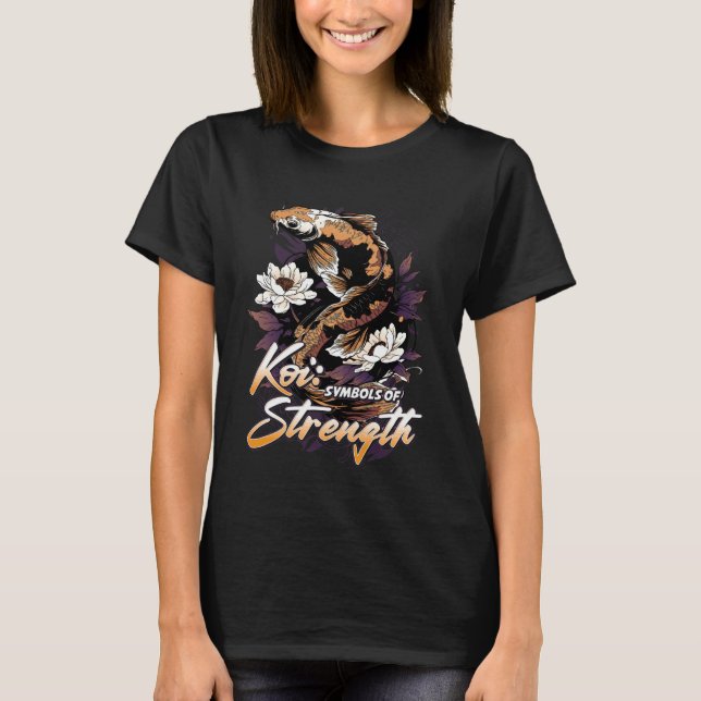 Koi symboler för styrka t shirt (Framsida)