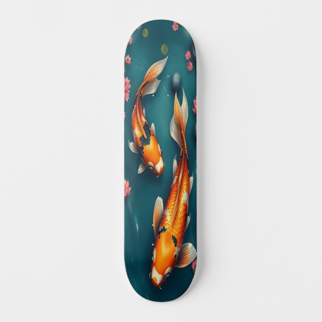 Koi-upplagan 1 mini skateboard bräda 18,5 cm (Framsida)