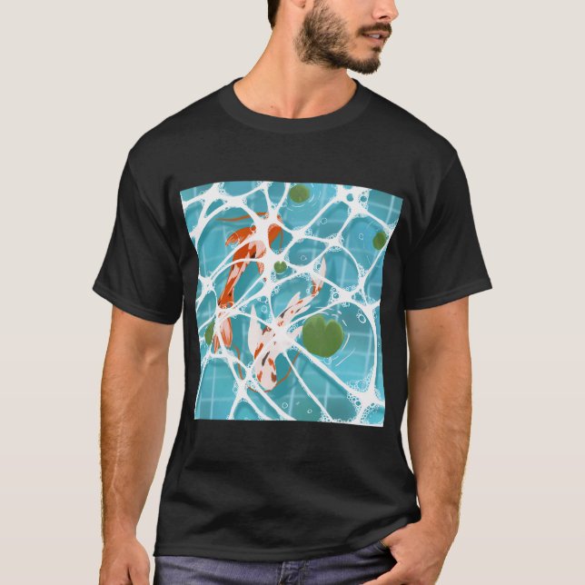 Koi, vatten, näckrosblad t shirt (Framsida)