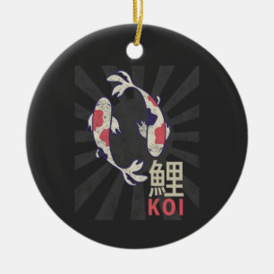 Koi Vintage Nishikigoi Japansk karp för Akvarist Julgransprydnad Keramik