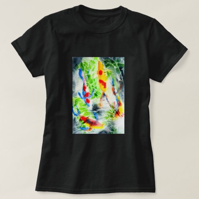 Koi Watercolor fish bra art T Shirt (Design framsida)