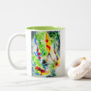Koi Watercolor fish bra art Två-Tonad Mugg